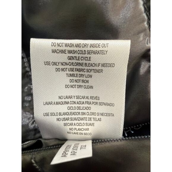 Andrew Marc Ultra Soft Black Granite Reversible Puffer Jacket Hooded Women's XL - Picture 8 of 15